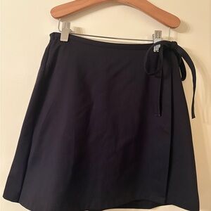 Flared Black Skort with Wraparound
